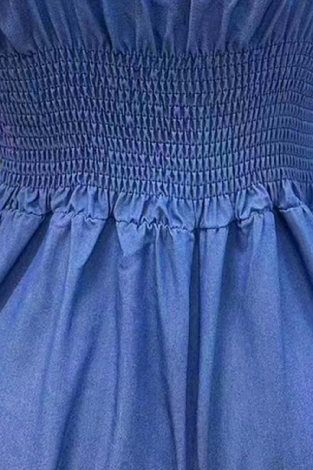 V Neck Back Smocking Pocket Jumpsuits - Fashionpara