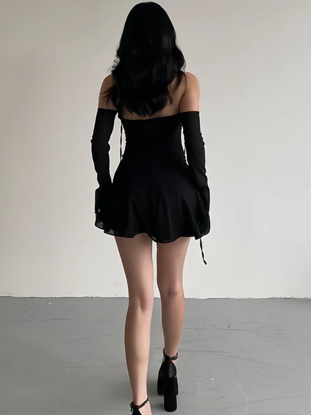 Sexy Halter Neck Off The Shoulder Black Sheath Cocktail Dress Short Party Dress Homecoming Dress D361