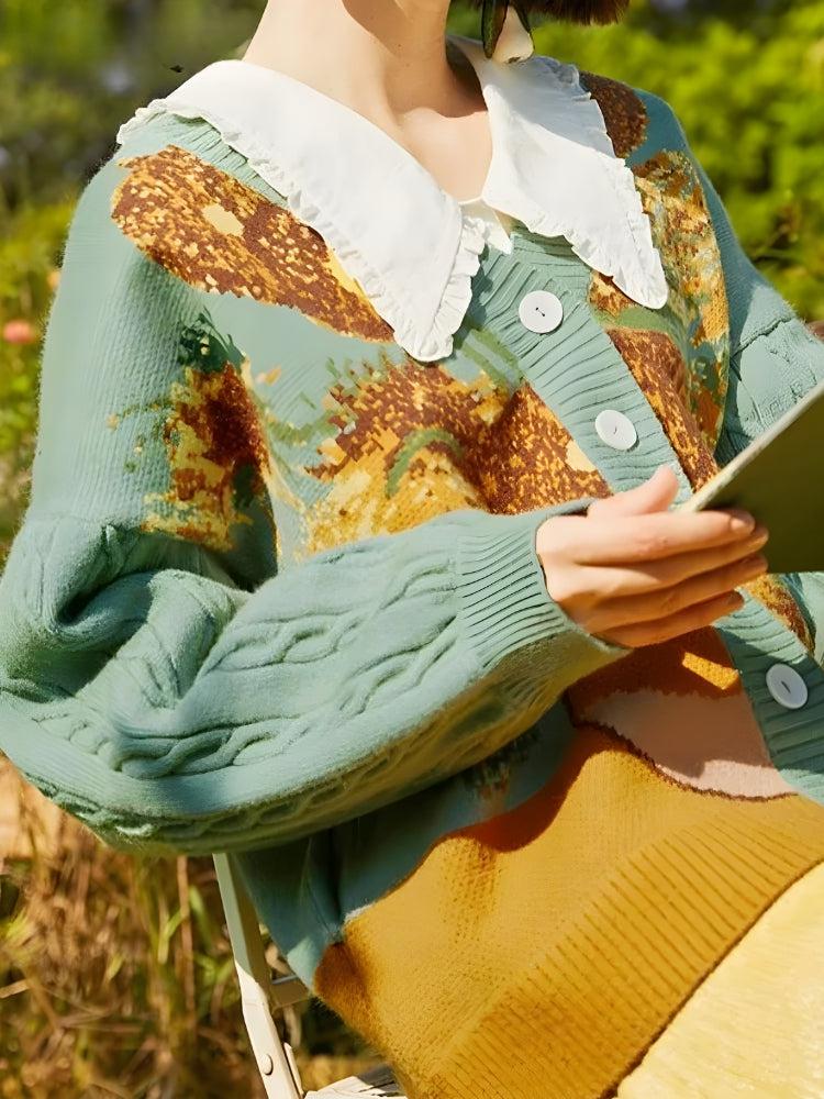 Van Gogh Sunflowers Cardigan 3