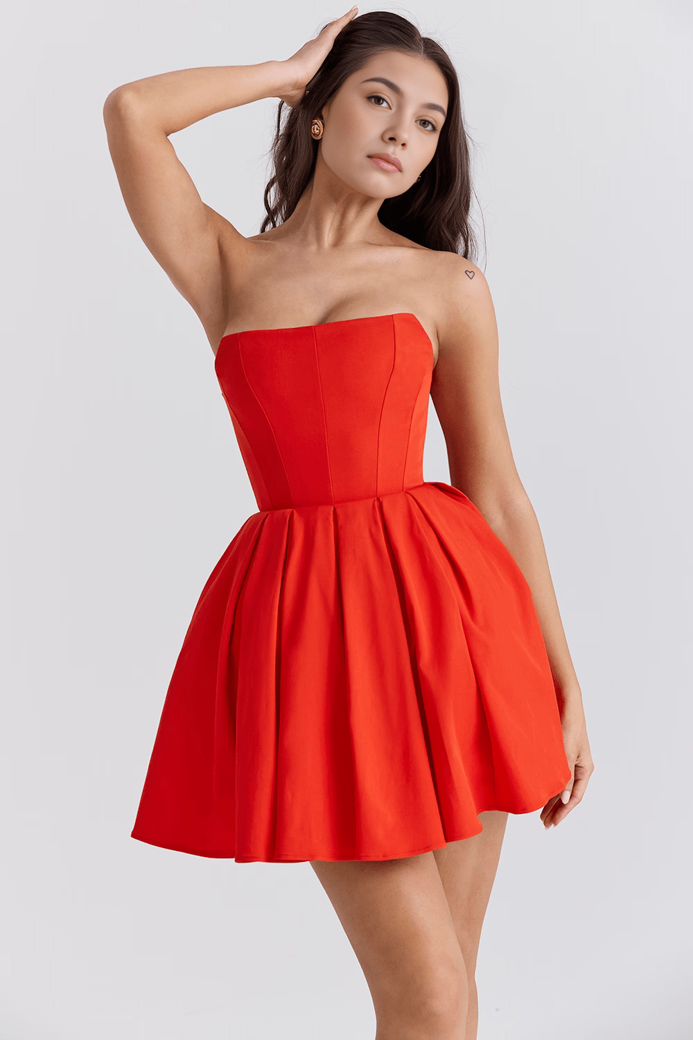 Strapless Corset Fit and Flare Mini Dress 7
