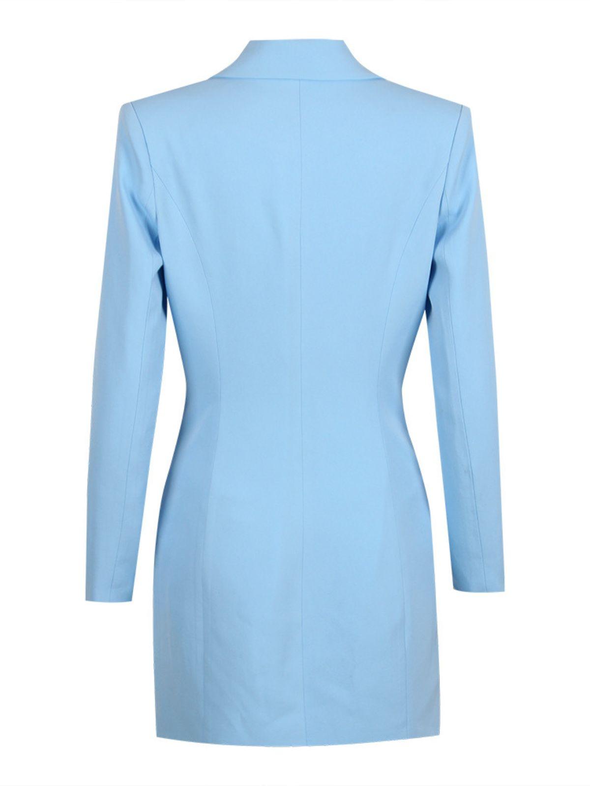 Rhinestone Fringe Double Breasted Long Sleeve Blazer Mini Dress - View 8