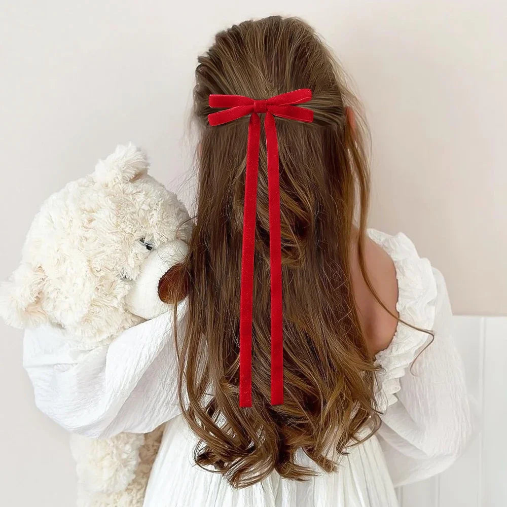 Large Velvet Wedding Long Ribbon Hair Accessory