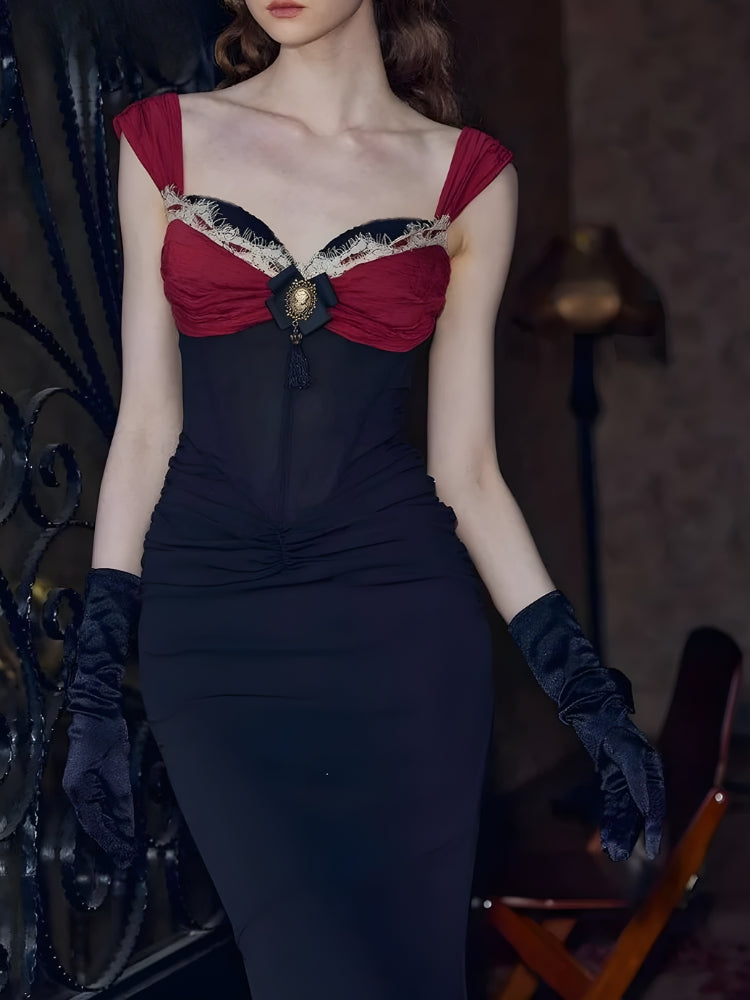 Vintage Corset Bodycon Maxi Dress - Fashionpara