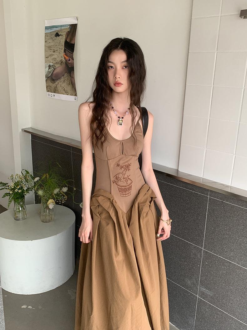 Vintage Corset Maxi Dress