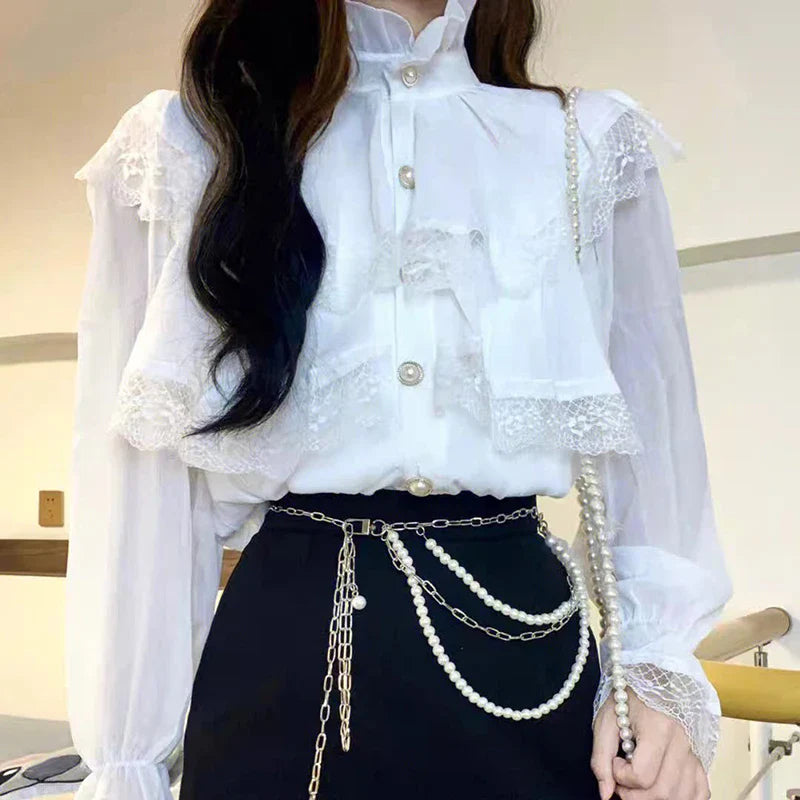 French Lace Lolita Elegant Long Sleeve Blouse