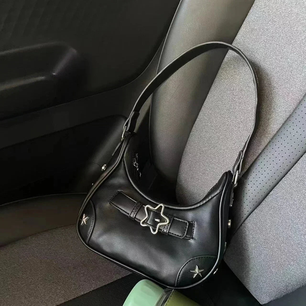 Cute White Star Leather Shoulder Tote Bag