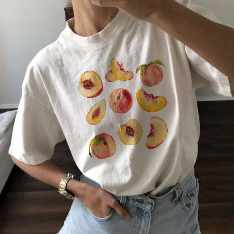 Peaches Printed Cottagecore T-shirt
