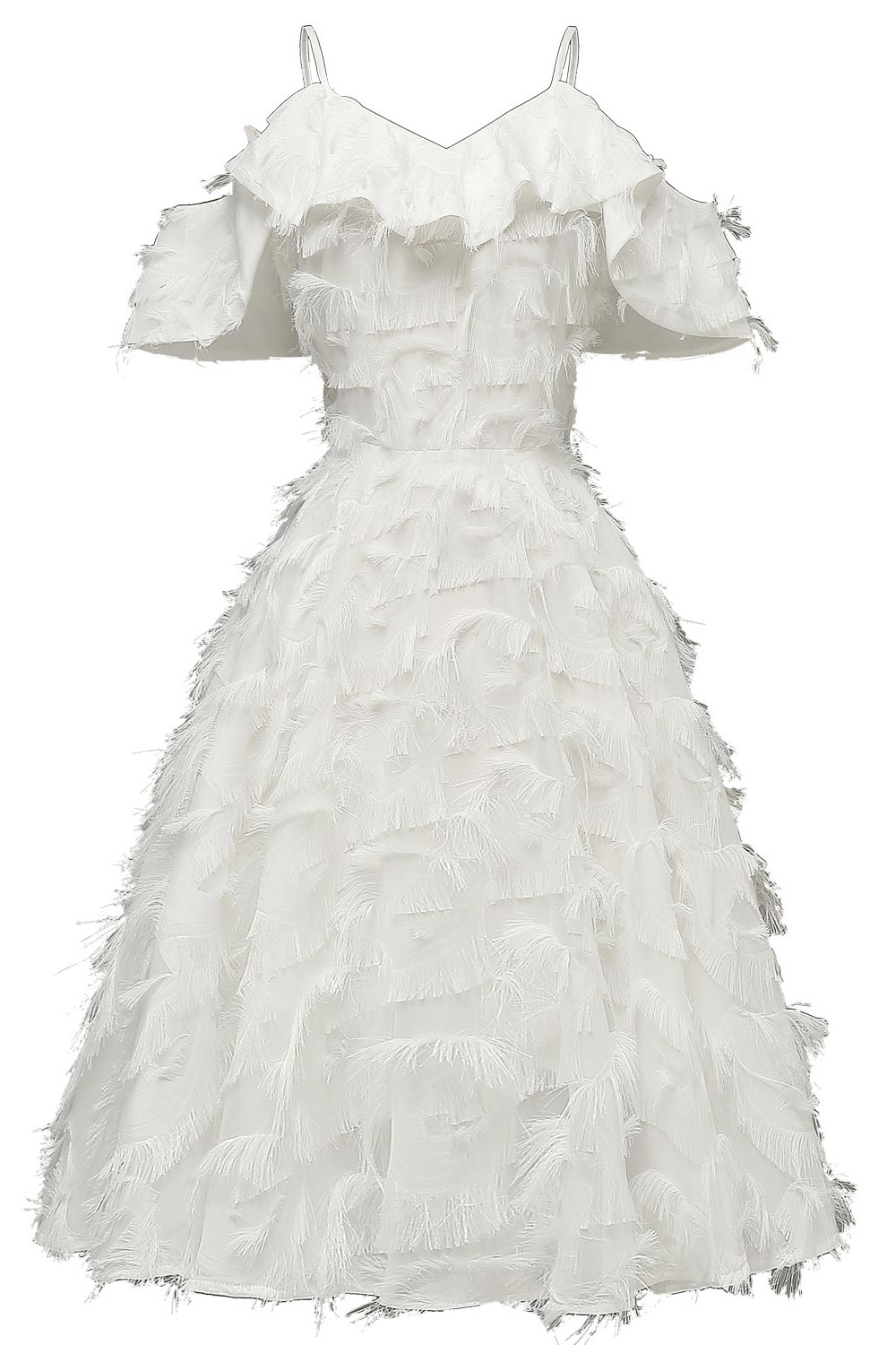 Pink Vintage Ruffle Trim Tasseled Homecoming Dress - Mislish