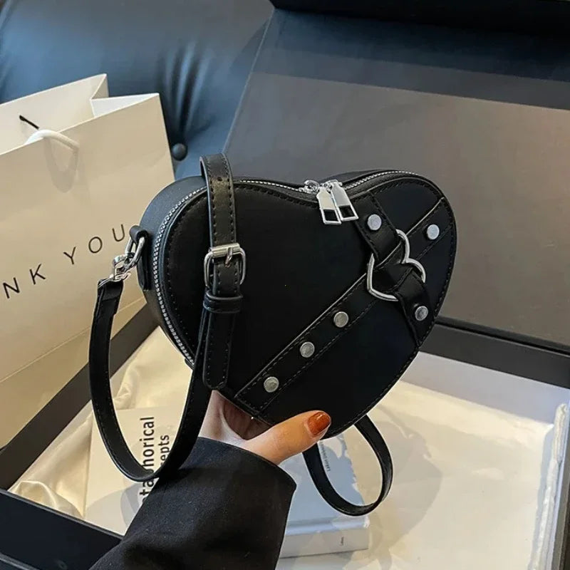 Heart Shaped PU Leather Shoulder Bag