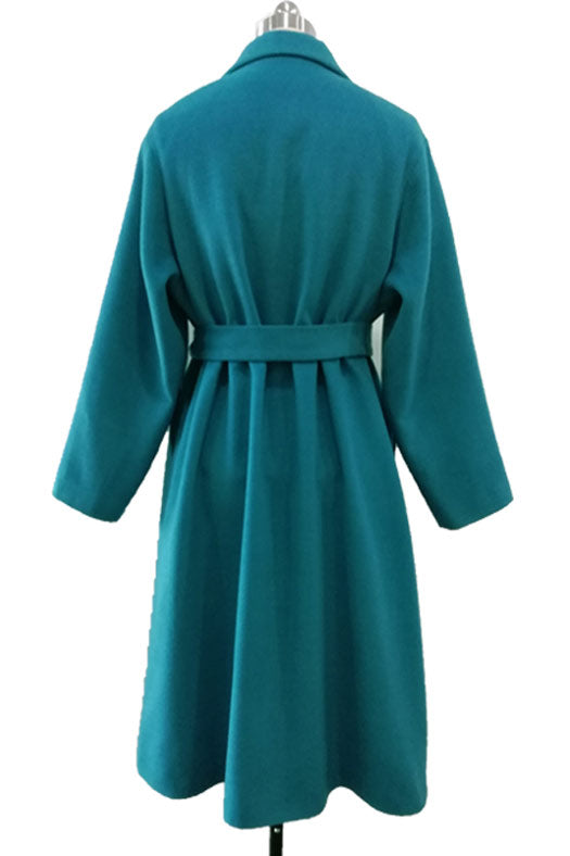 Vintage Mid-length Peacock Teal Coat