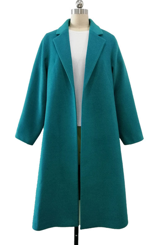 Vintage Mid-length Peacock Teal Coat