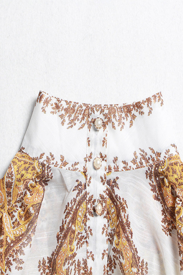 Boho Belt Print Swing Dress