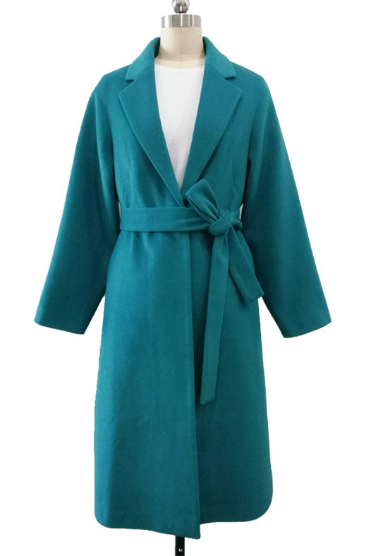 Vintage Mid-length Peacock Teal Coat