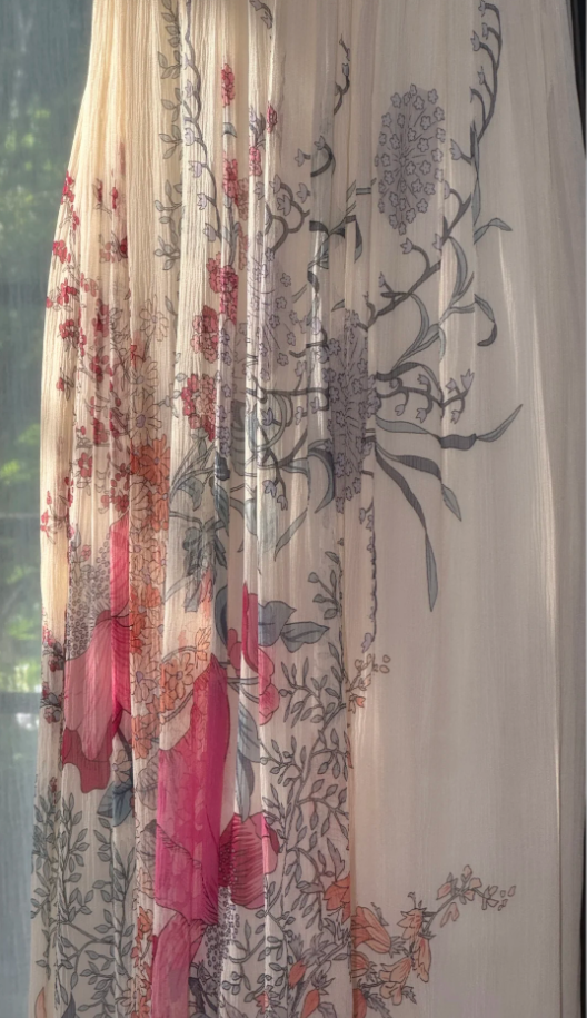 Pretty Halter V Neck Chiffon Print Floral Backless Long Prom Dress Evening Gown D919