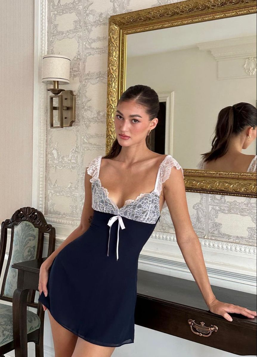 Pretty Black Lace Chiffon Short Prom Dress Formal Homecoming Dress Birthday Dress D475