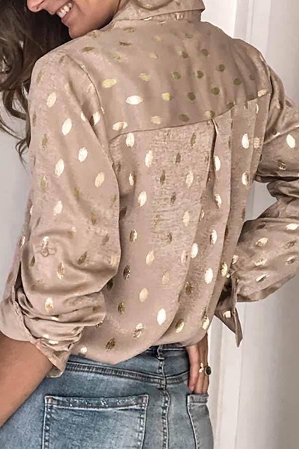 Florcoo Loose Long Sleeve Lapel Top