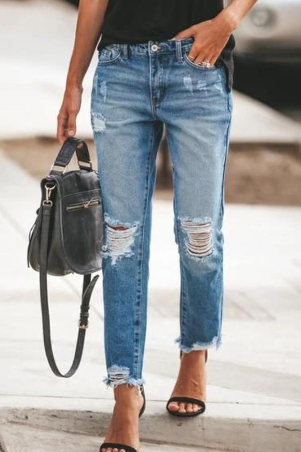 KittenAlarm - Ripped Slim Fit Washed Jeans