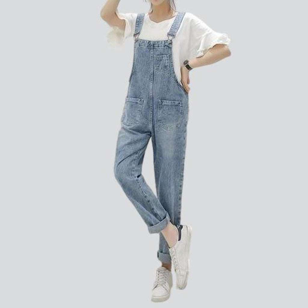 Washed women's jeans overall - Fashionpara