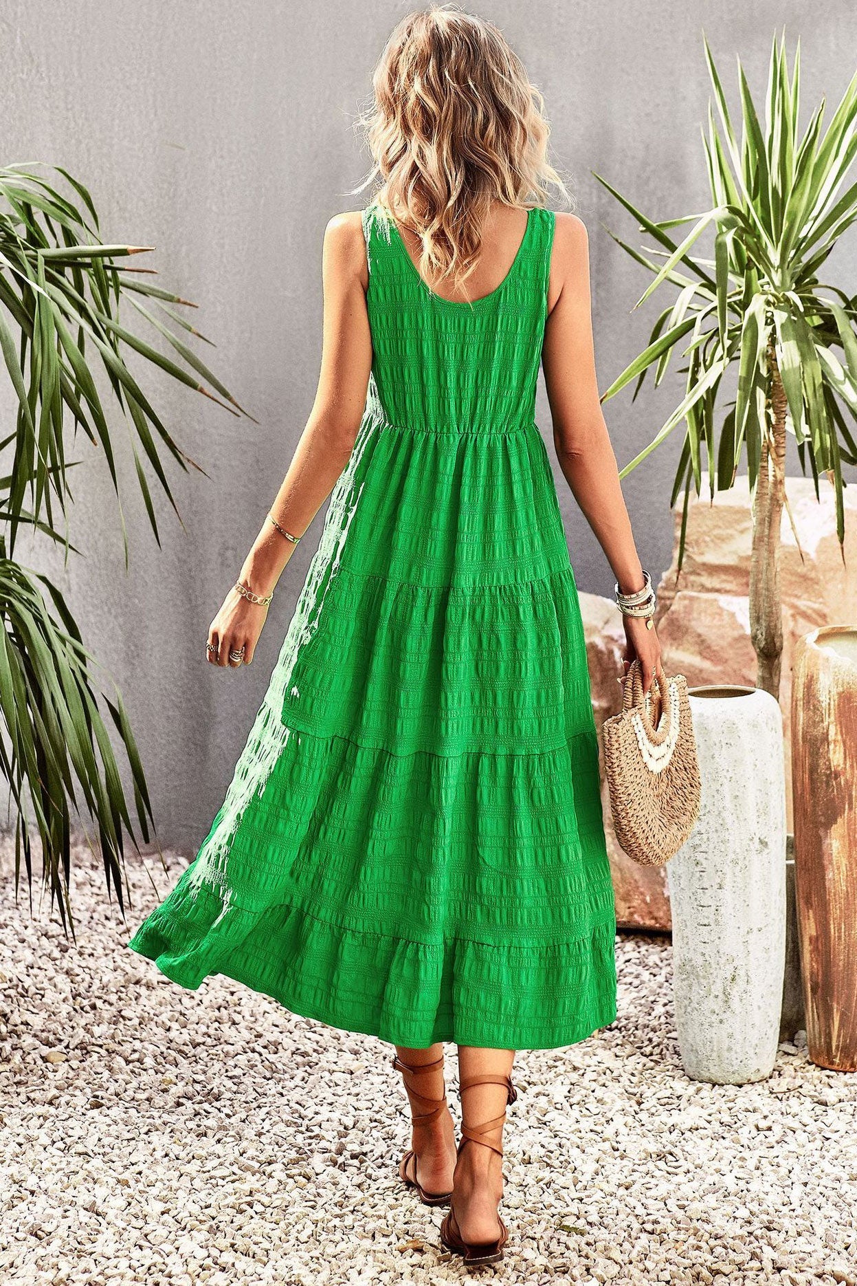 White A-Line Sleeveless Maxi Dress  Fashionpara