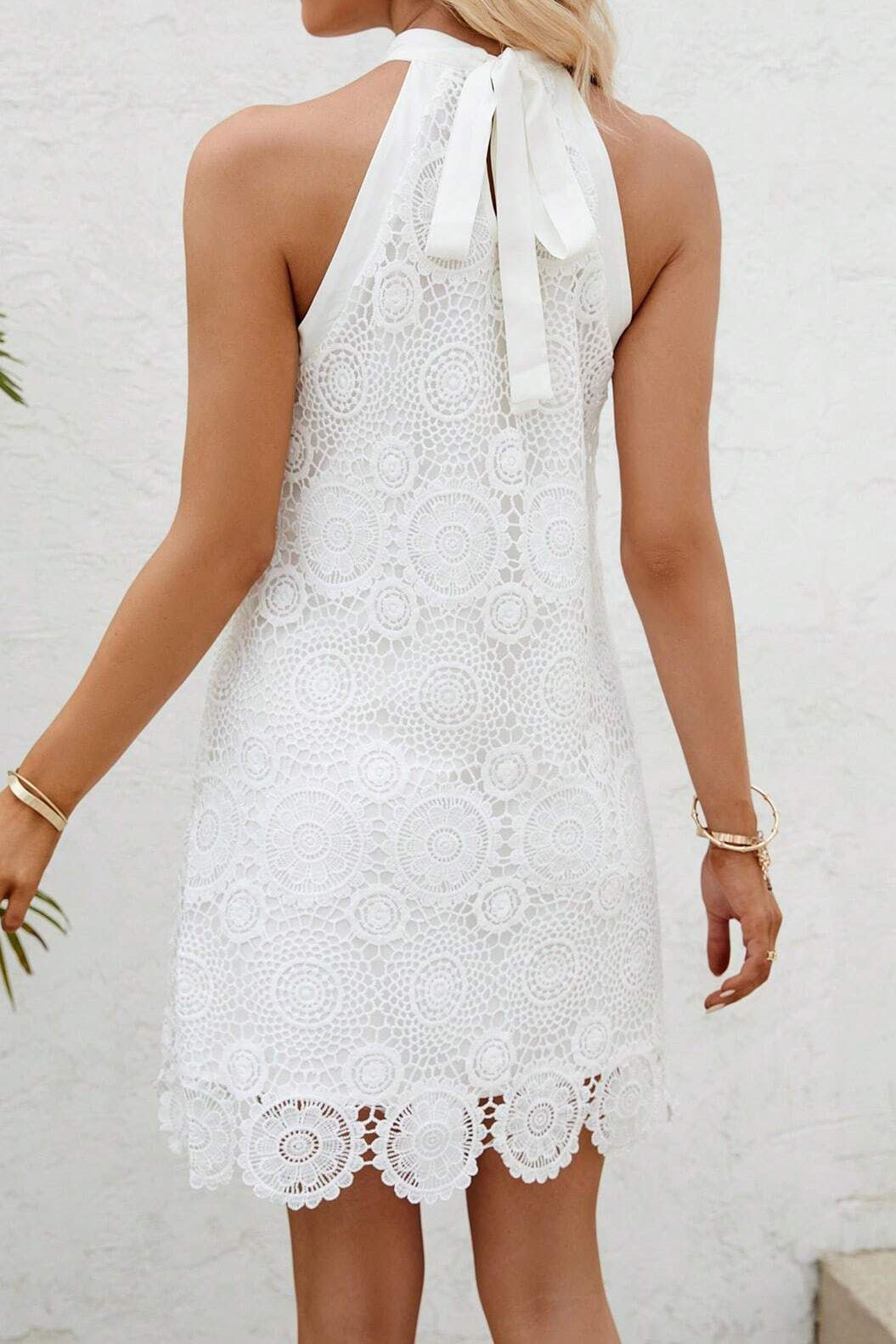Short Mini White Lace Party Dress