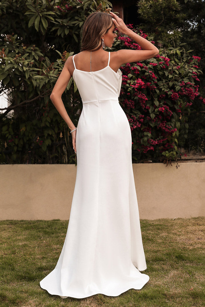 White Sleeveless Formal Evening Gown Prom Dress  Fashionpara