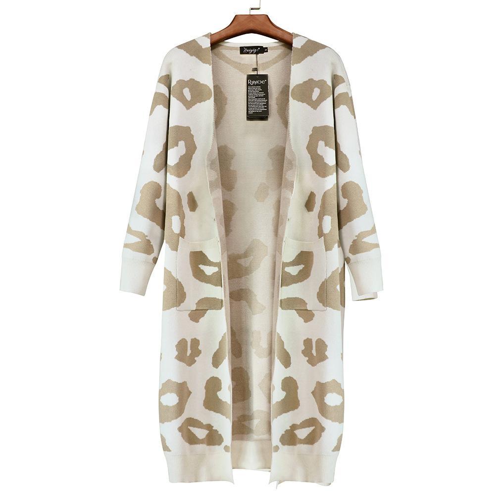 Florcoo Leopard Print Cardigan Sweater - Stylish Comfort Wear
