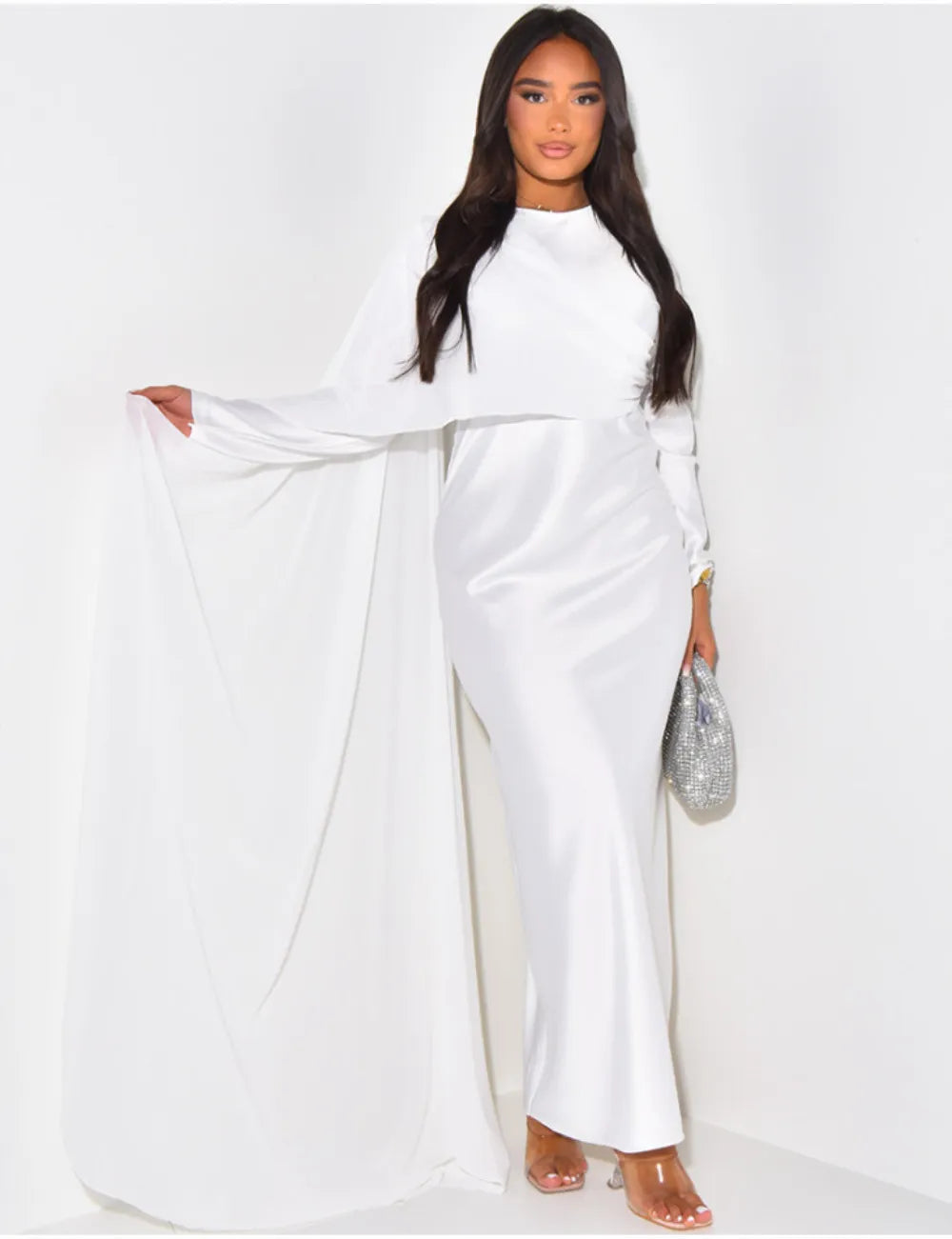 Red Christmas Party Dress - Elegant Solid Color Round Neck High Waist Swing - Fashionpara