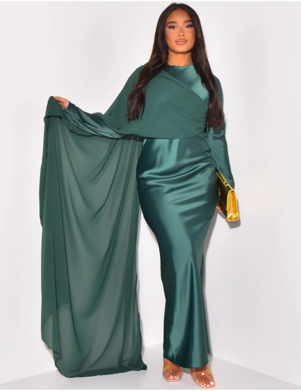 Red Christmas Party Dress - Elegant Solid Color Round Neck High Waist Swing - Fashionpara