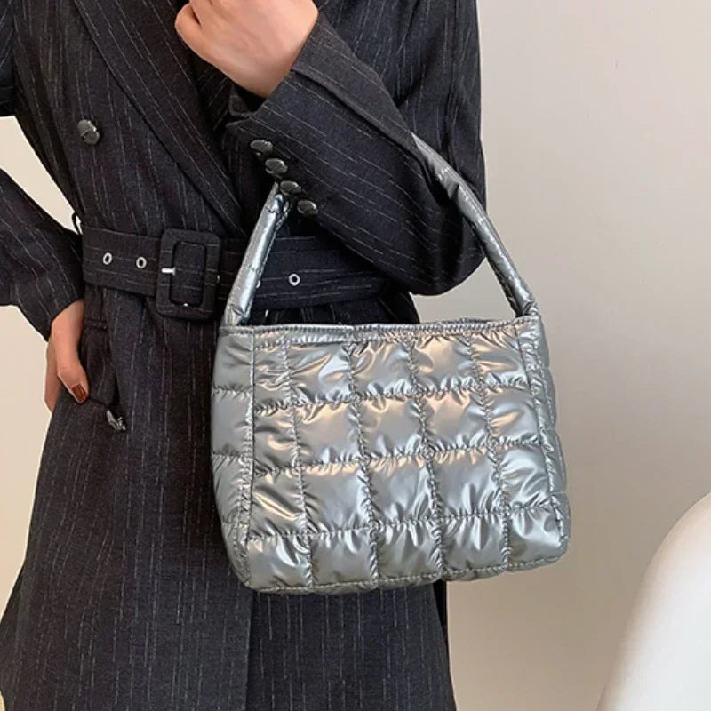 Winter Cotton Casual Tote Shoulder Handbag