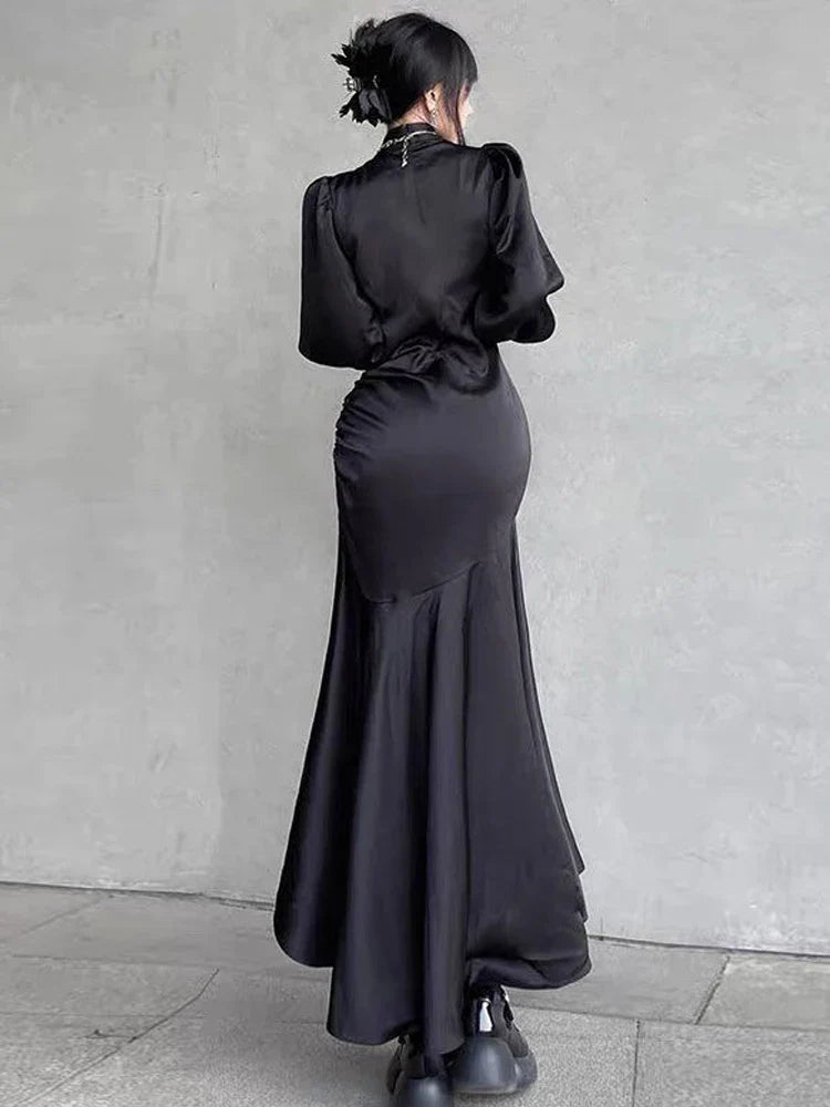 Graceful Bandage Extended Sleeve Midi Dress