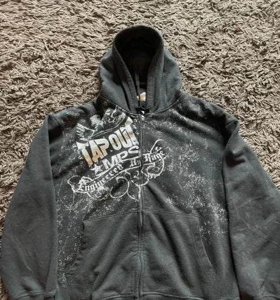 Grunge Zip Up Sweatshirt