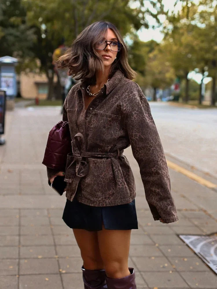 Loose Leopard Print Long Sleeve Jacket 3