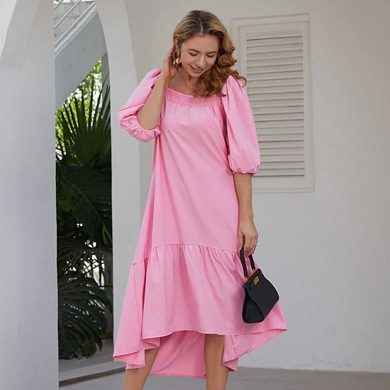 KittenAlarm - Women Bubble Dress Short Mesh Square Neck Puff Sleeve High Waist Gothic Punk
