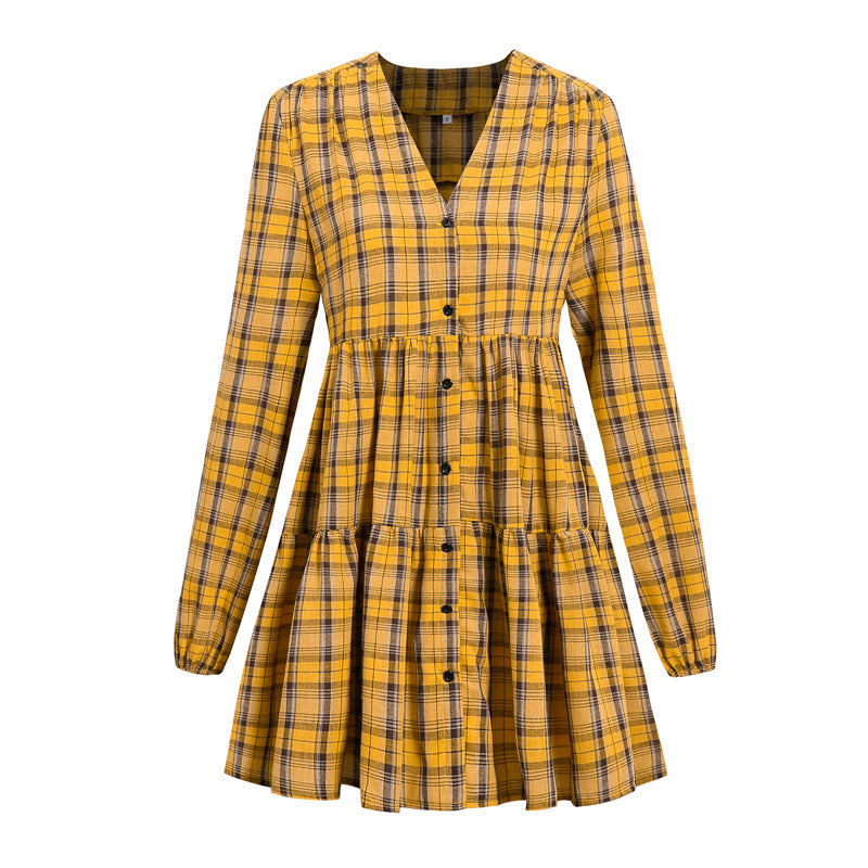 KittenAlarm - Women Casual Bell Sleeve Ruffle Tiered Pleated Loose Mini Swing Shift Dresses(S-XL)