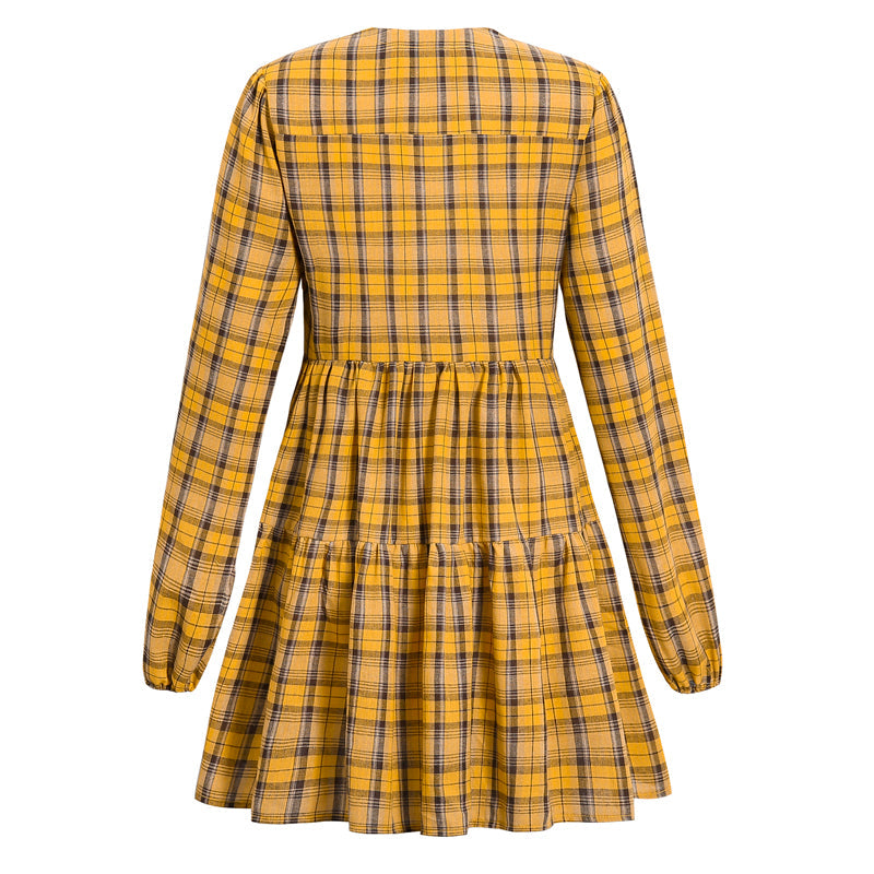 KittenAlarm - Women Casual Bell Sleeve Ruffle Tiered Pleated Loose Mini Swing Shift Dresses(S-XL)