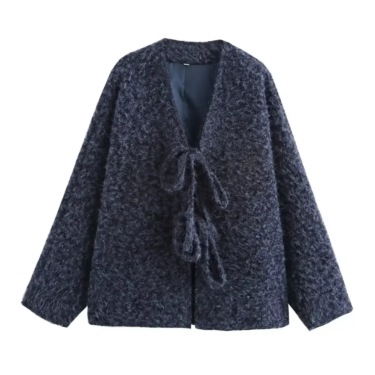 Lace-up Bow Brown Cardigan 4