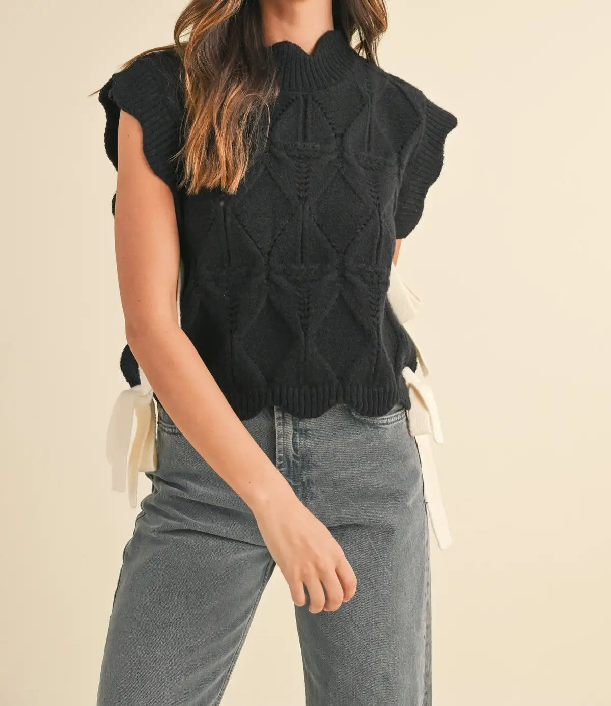 Solid Color Scalloped Trim Warm Sweater 6