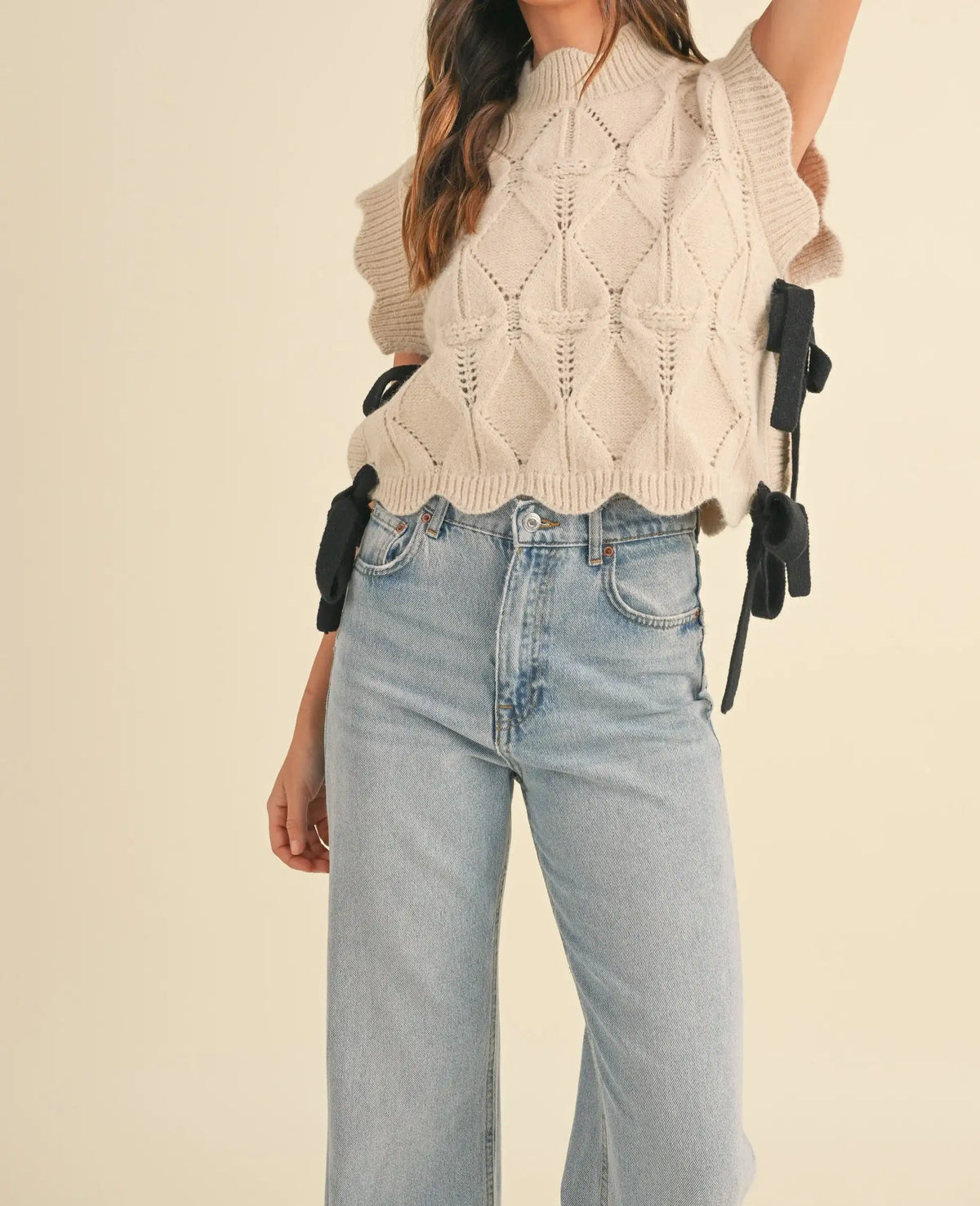 Solid Color Scalloped Trim Warm Sweater 7