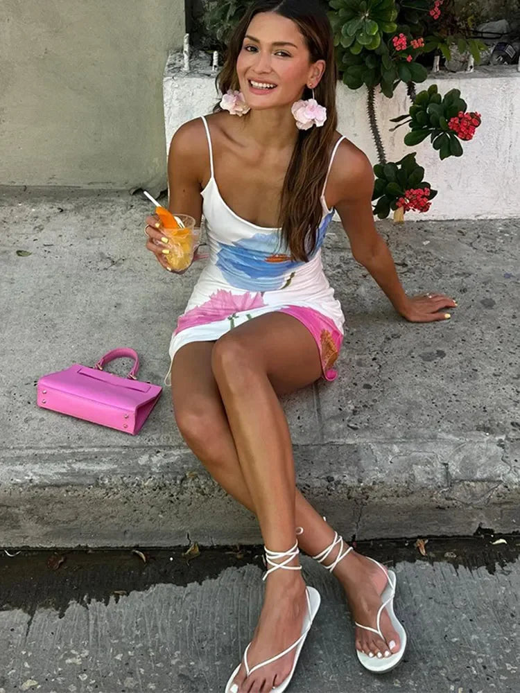 Elegant Floral Print High Waist Bodycon Floral Dress