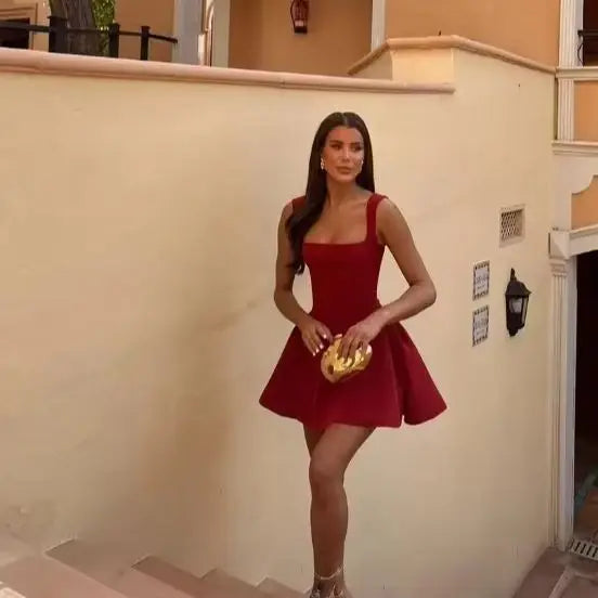 Slim Sleeveless Sexy Chic Christmas Party Dress - Fashionpara