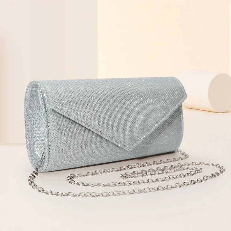 Glitter Envelope Chain Evening Clutch Bag