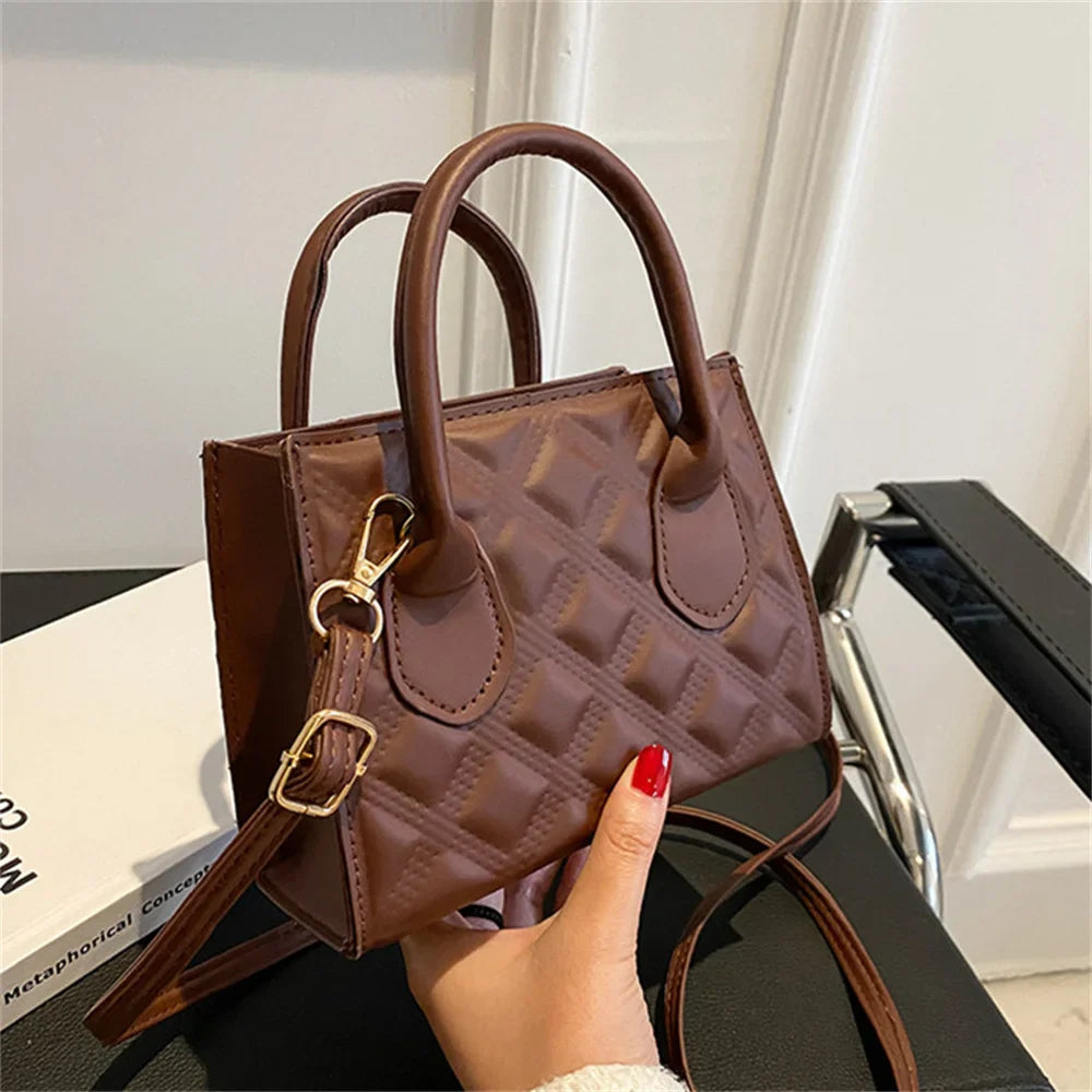 Fashion Retro PU Small Square Crossbody Handbag