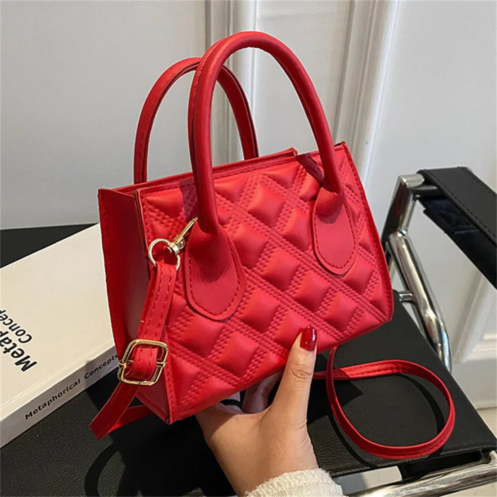 Fashion Retro PU Small Square Crossbody Handbag