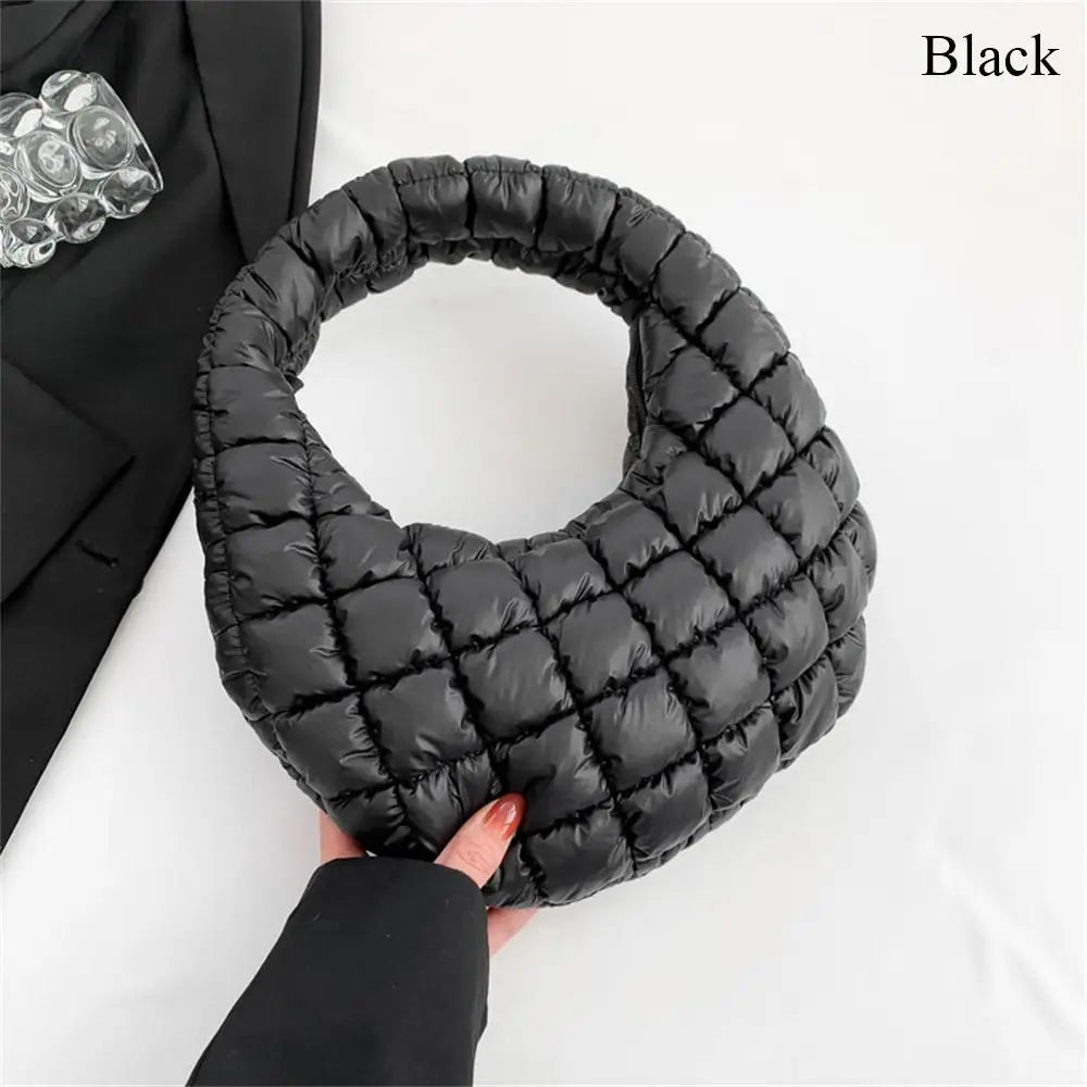 Small Quilted Tote Cotton Padded Shoulder Handbag