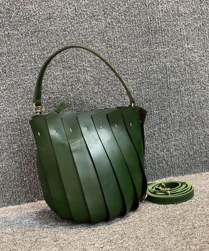 Green Patchwork Calf Leather Messenger Bag
