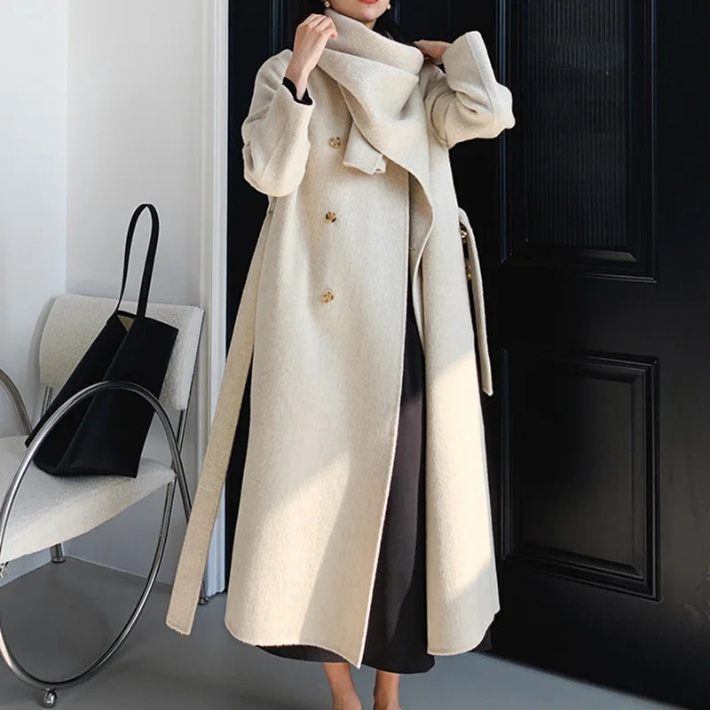 Handmade Cashmere Wool Belted Overcoat