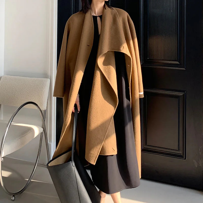 Handmade Cashmere Wool Belted Overcoat