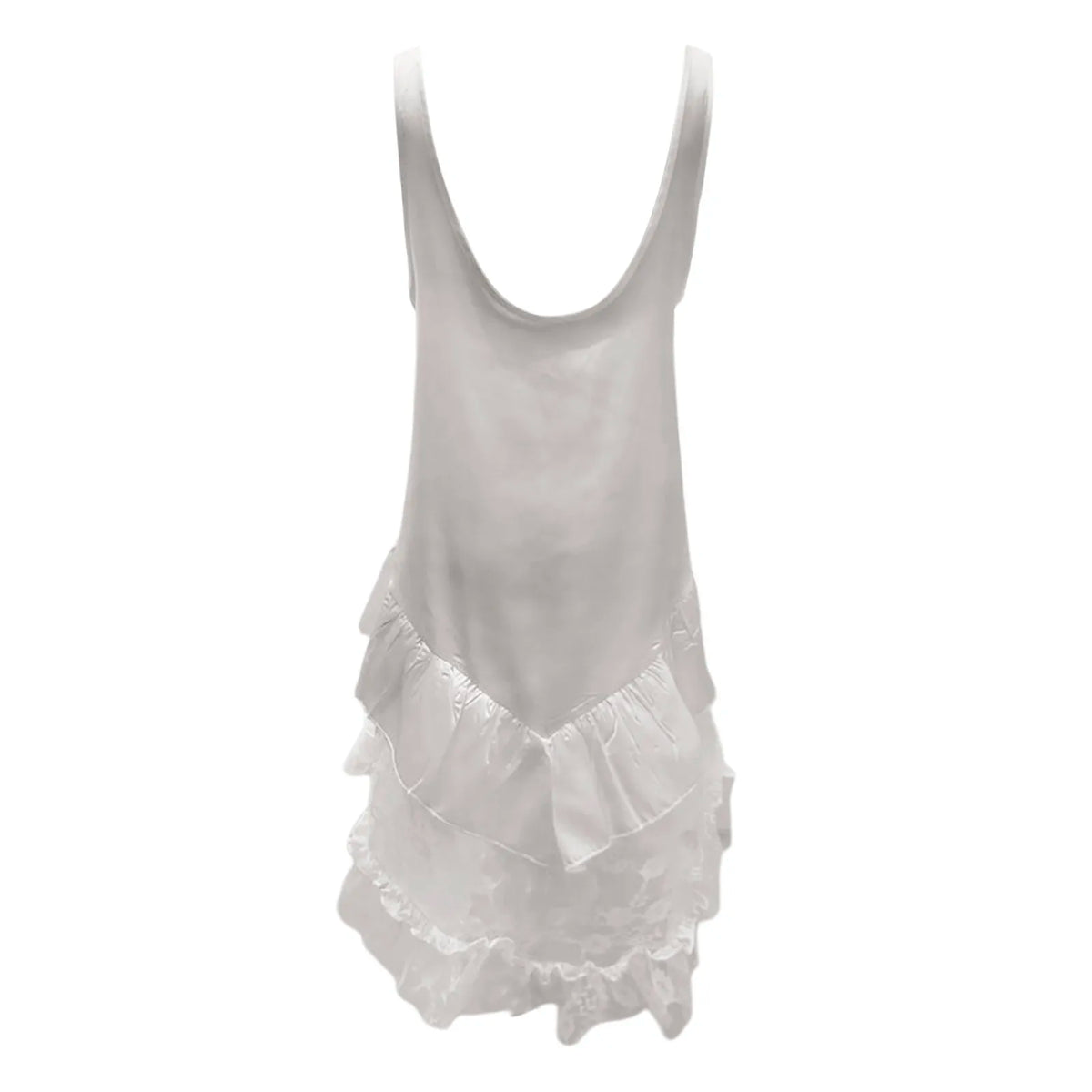 Lace Mini Sleeveless Backless V Neck Flowy Loose Short Tank Summer Y2K Aesthetics Casual Solid Dress 5