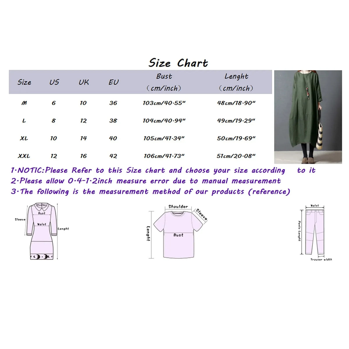 Cotton-Linen Round-Neck Long-Sleeve Loose Cocoon Midi Dress 6