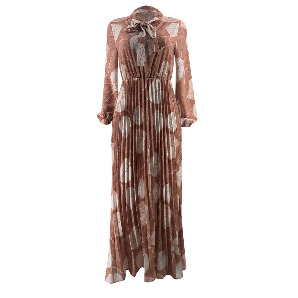 Middle East Dubai Robe Casual Muslim Printed Long Sleeves Maxi Marocain Turkish Robe Femme Dress 5